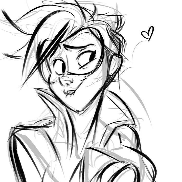 720x720 Junkrat, Tracer, Mercy, Mei, And Dva Bust Sketches Drawing