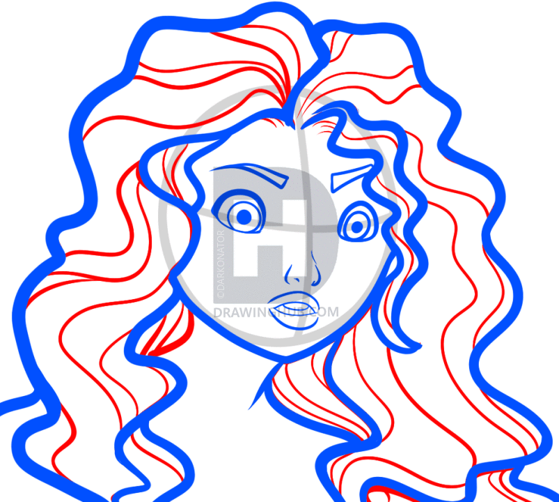 803x720 how to draw brave, merida, step