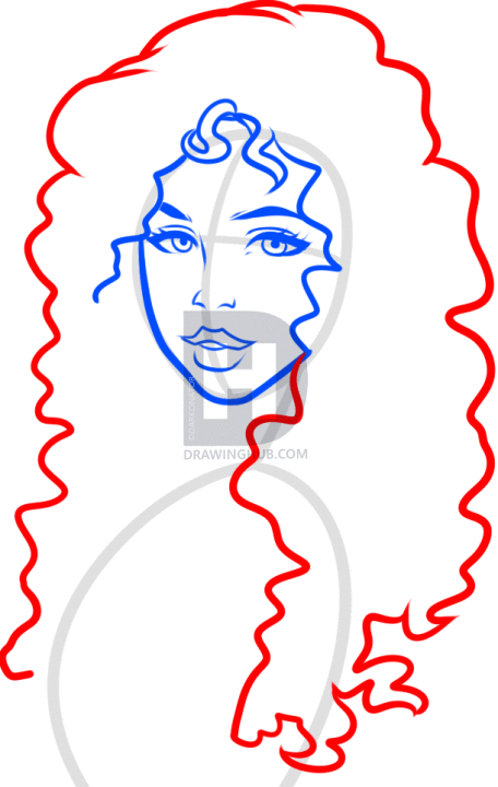 456x720 how to draw realistic merida, step