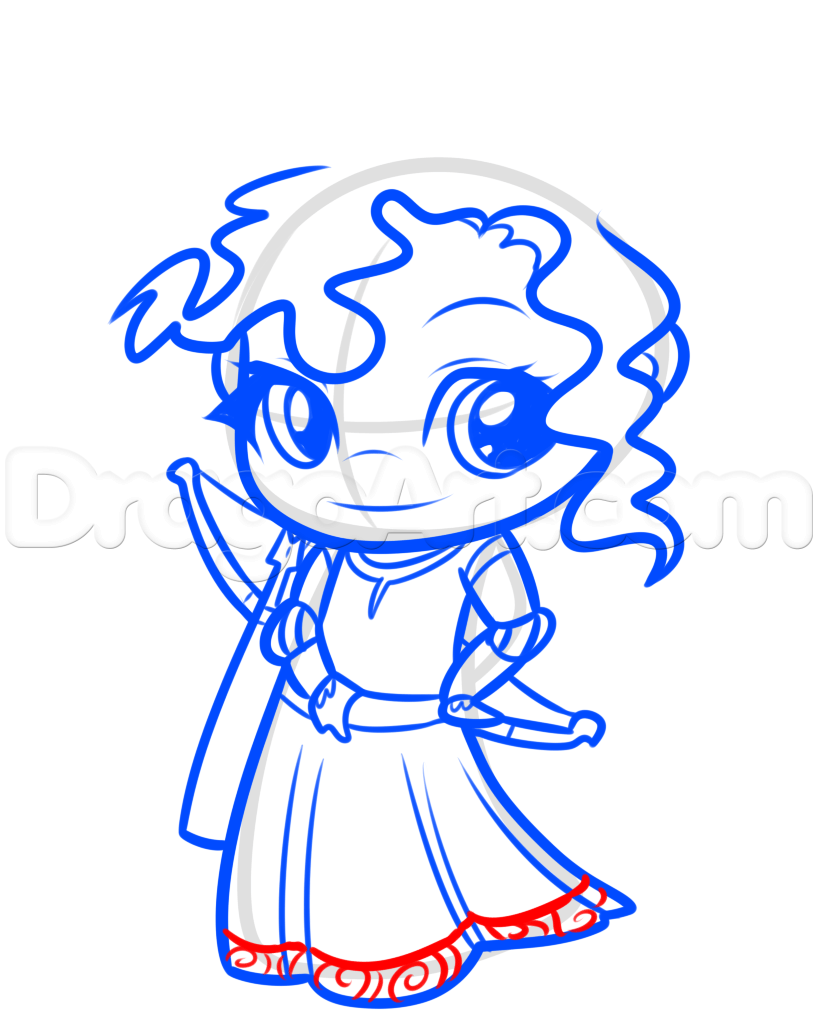 818x1028 how to draw chibi merida, step