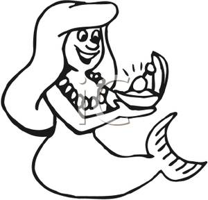 300x288 White Mermaid And Black Clipart