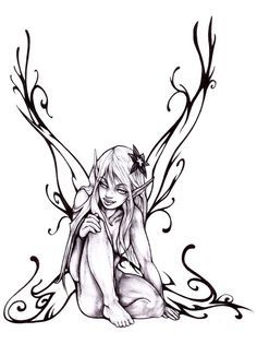 236x326 Fairy Sketches Black And White