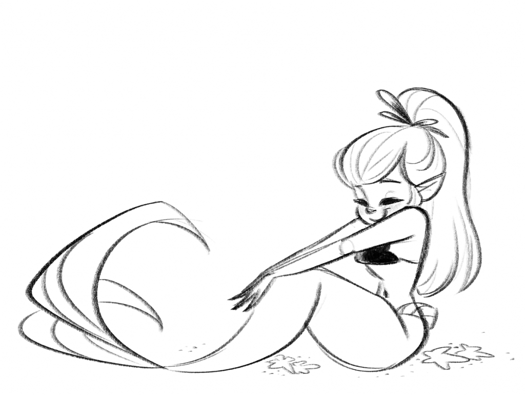 1024x770 Mermaid Drawing Cute For Free Download