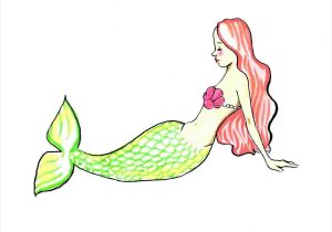 300x210 Mermaid Drawing To Draw A Cute Cartoon Mermaid Kawaii With Easy