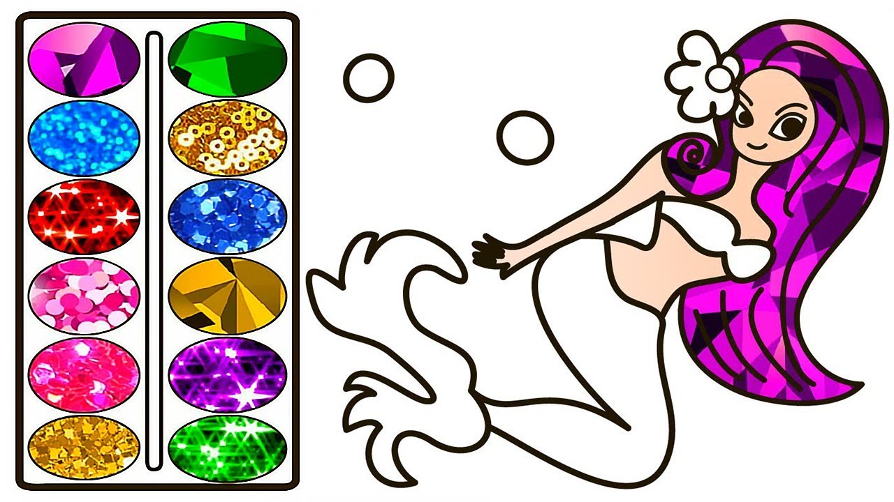 1280x720 how to draw mermaid with colored glitter glitter mermaid drawing