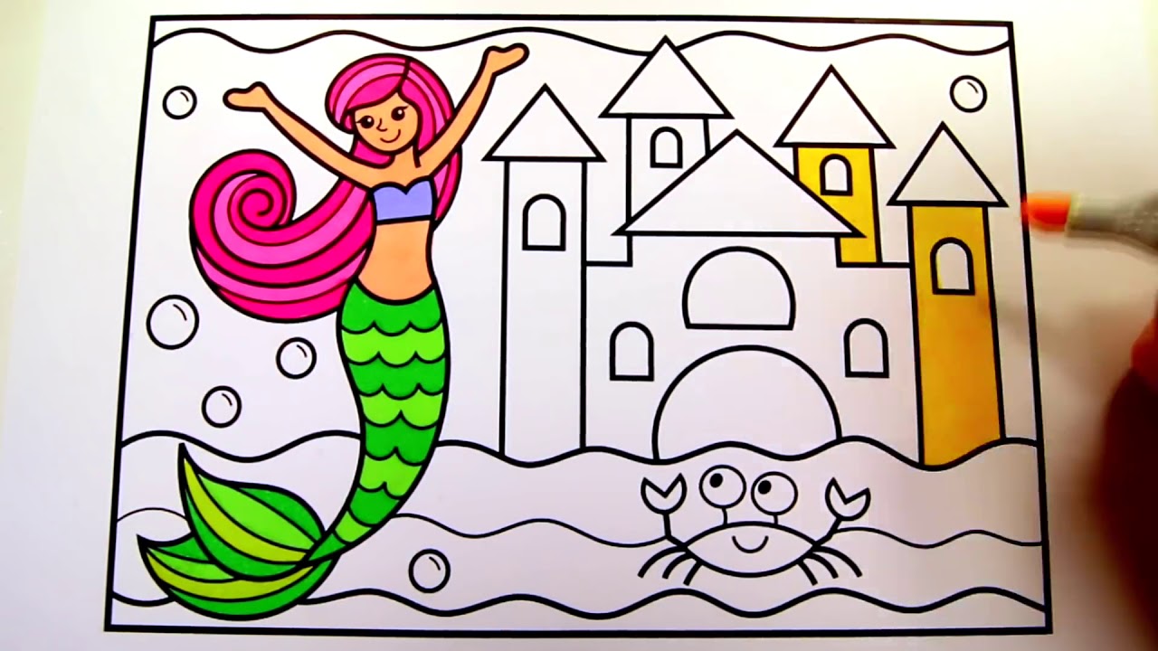 1280x720 How To Draw A Mermaid For Kids Mermaid Drawing For Kids