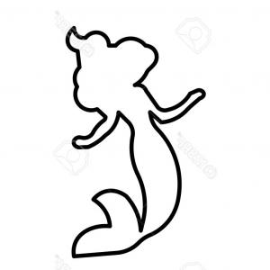 300x300 Photostock Vector A Little Mermaid Silhouette Outline On White