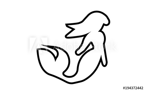 500x313 Mermaid Silhouette Clip Art Outline On White Background