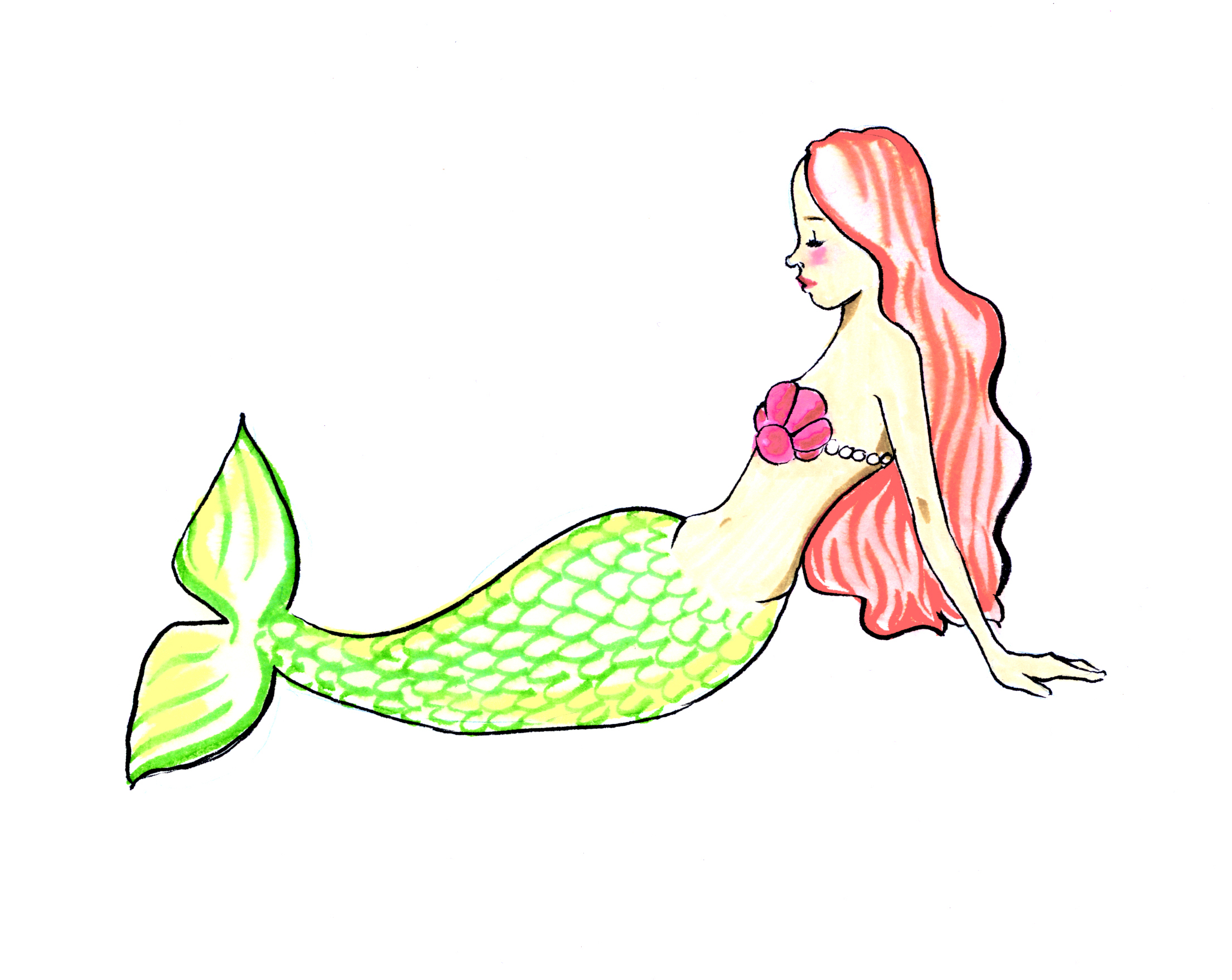 2209x1758 Drawing Mermaid Easy