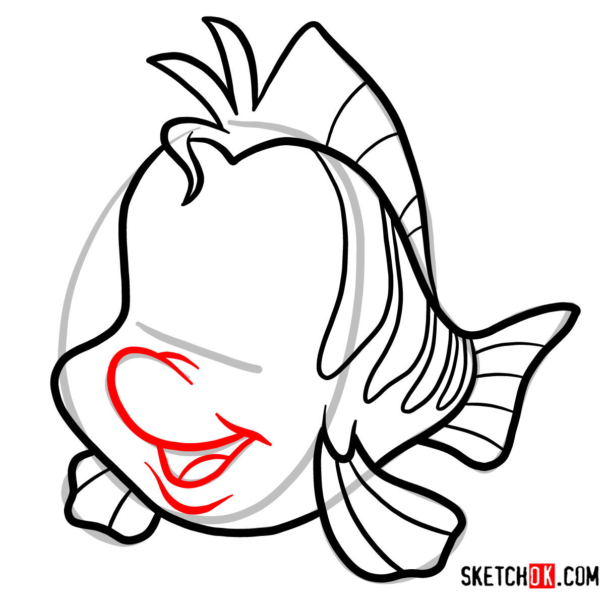 1200x1200 How To Draw Flounder The Little Mermaid