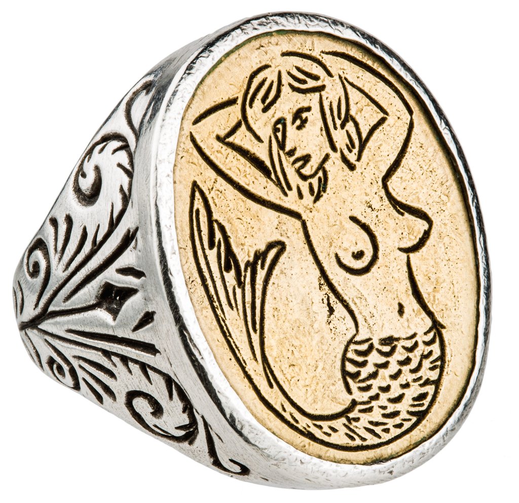 1024x992 Mermaid Signet Ring