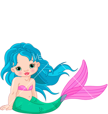 380x400 Mermaid Baby Girl Vector
