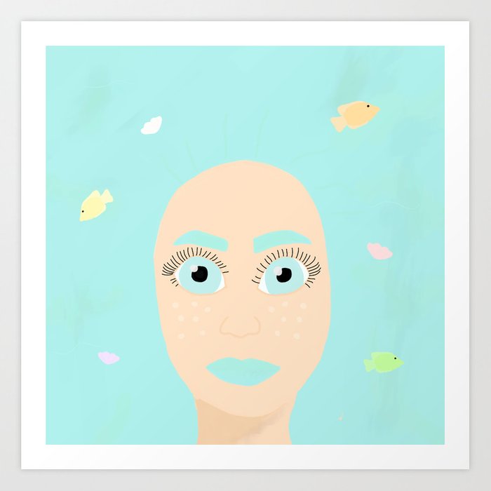 700x700 Mermaid Hair Art Print