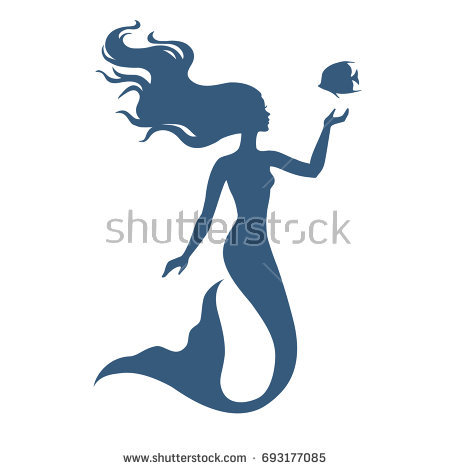 450x470 Mermaid Silhouette Drawing