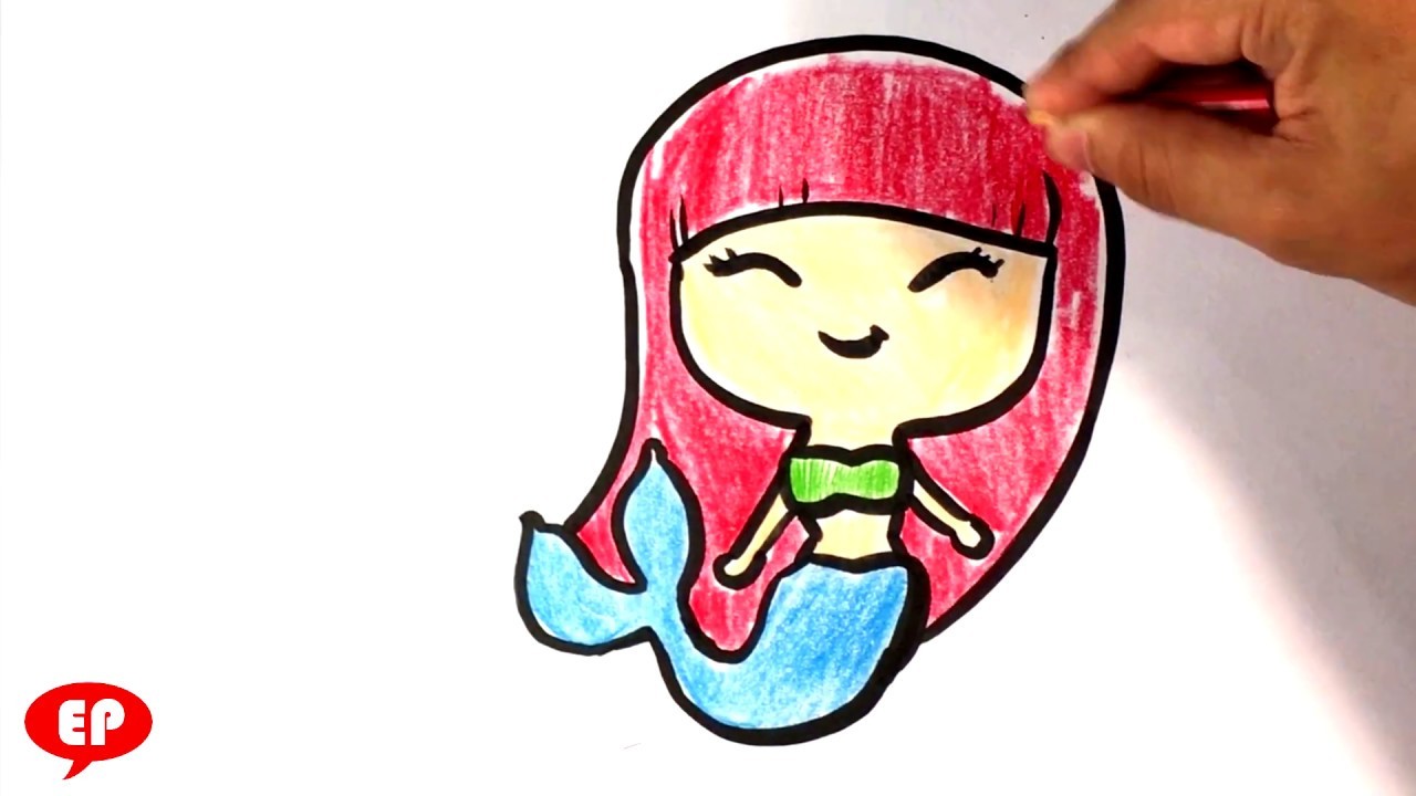 1280x720 Simple Mermaid Drawing