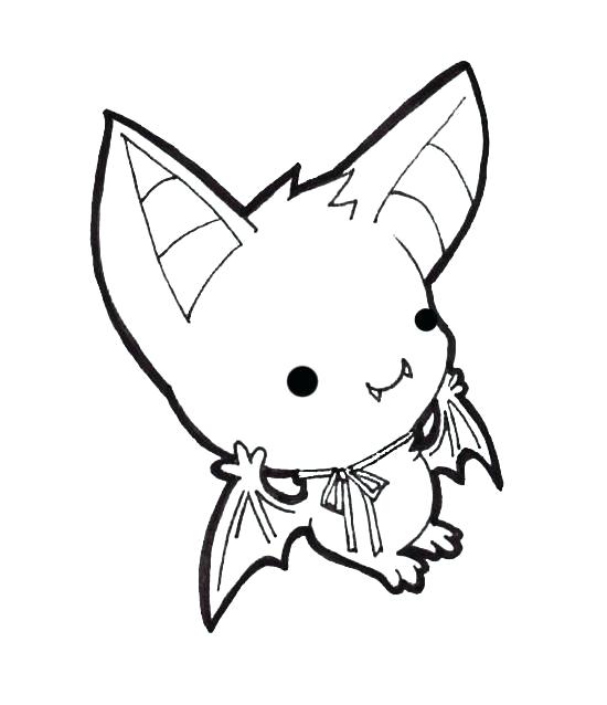 550x638 Cute Bat Drawing Line Drawing Illustration Of A Cute Bat Cute Easy