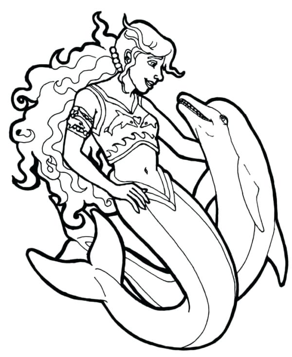 600x734 Mermaid Coloring Running