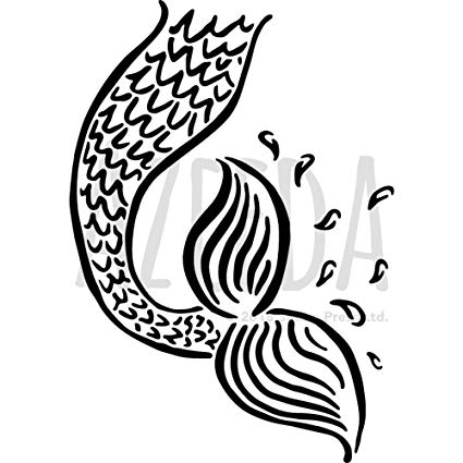 425x425 'mermaid Tail' Wall Stencil Template