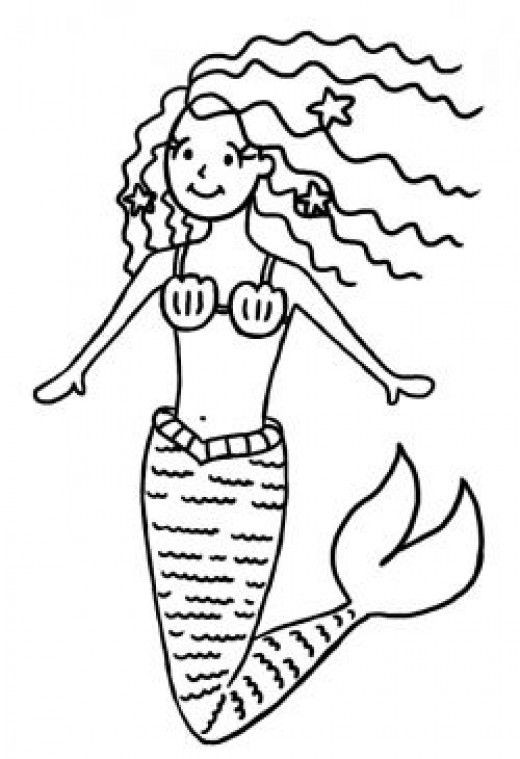 520x759 How To Draw Mermaid Sitting On A Rock Step