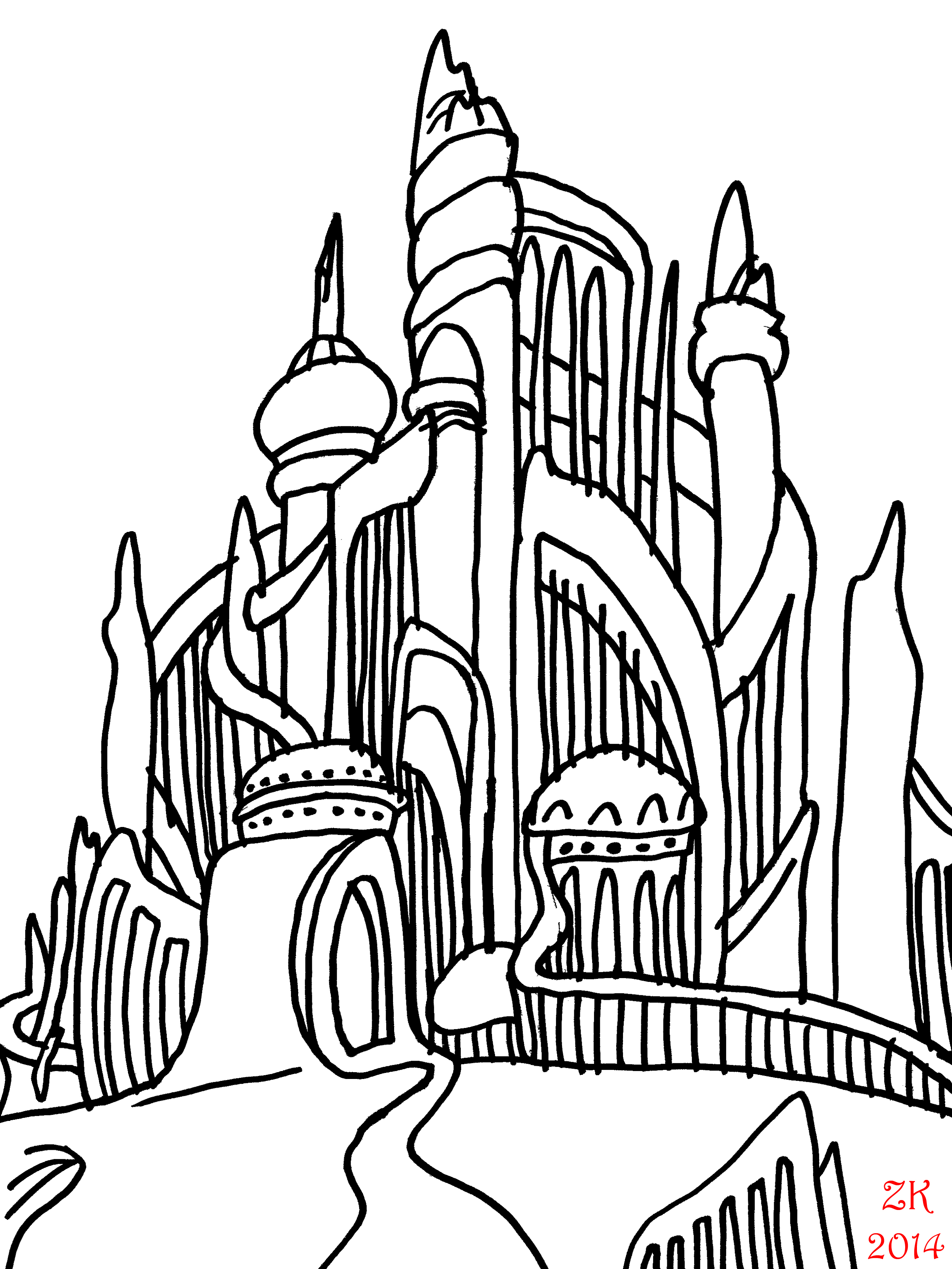 Mermaid Outline Drawing