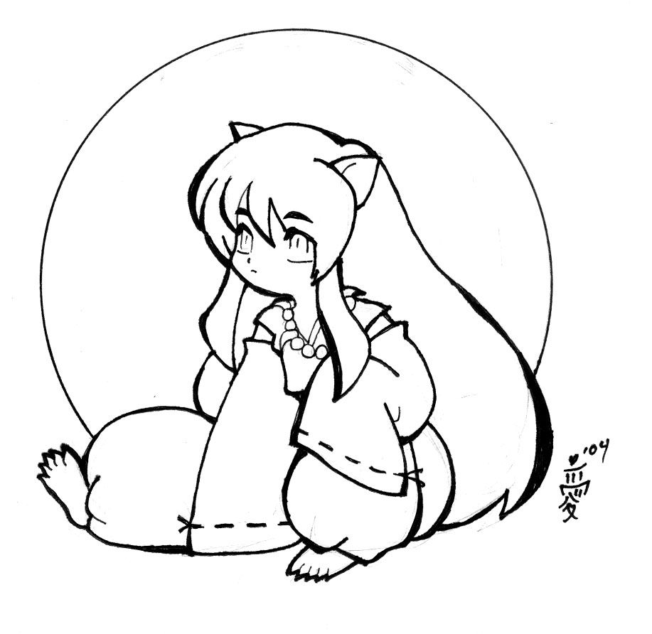 917x892 Inuyasha Coloring Book Pages Mermaid Drawing Outline