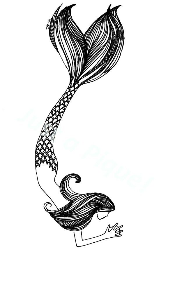 601x1000 aquarius drawing swimming mermaid for free download
