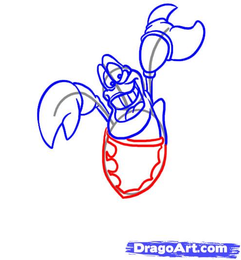495x534 How To Draw Sebastian, Step
