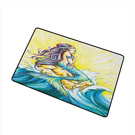 466x466 Mermaid Pet Doormat Magical Mermaid Sitting On Rock
