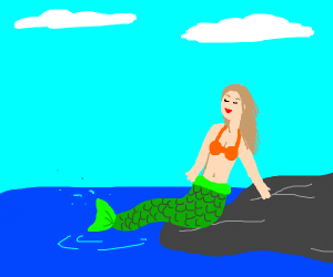 300x250 Mermaid Wearing A Hat