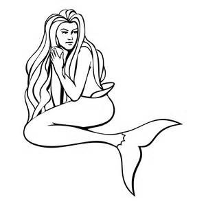 Mermaid Sitting On A Rock Drawing | Free download on ClipArtMag