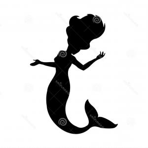 300x300 Little Mermaid Silhouette Swimming Logo Element Studiogrfx
