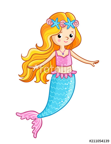 386x500 Mermaids Among The Fishes Hold Hands Vector Illustration On A Sea