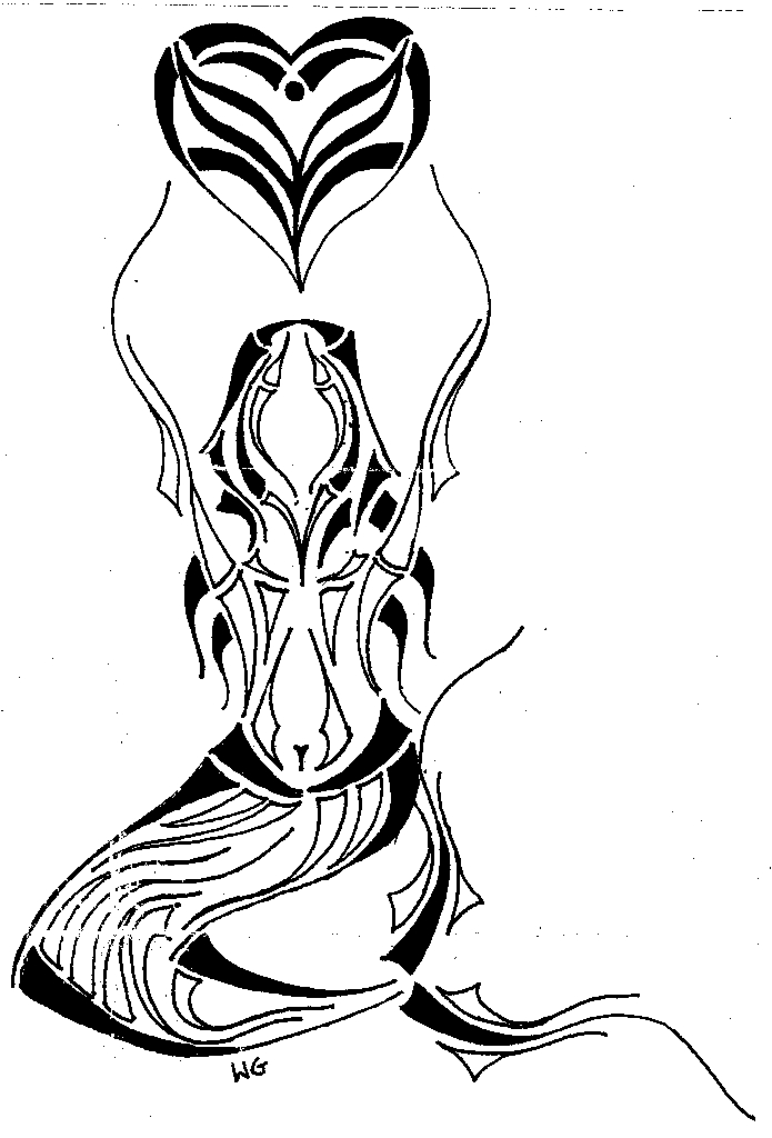 695x1024 Tribal Mermaid With Heart Tattoo Design Tattoo Ideas