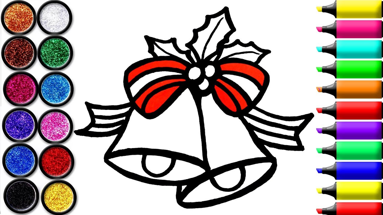 1280x720 Jingle Bell Coloring And Drawing For Kids, Toddlers Learn Colors
