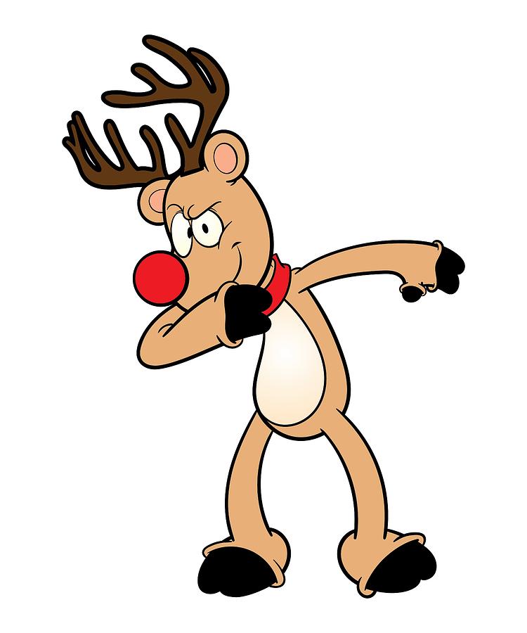 750x900 Stylish Dabbing Reindeer Merry Christmas Drawing