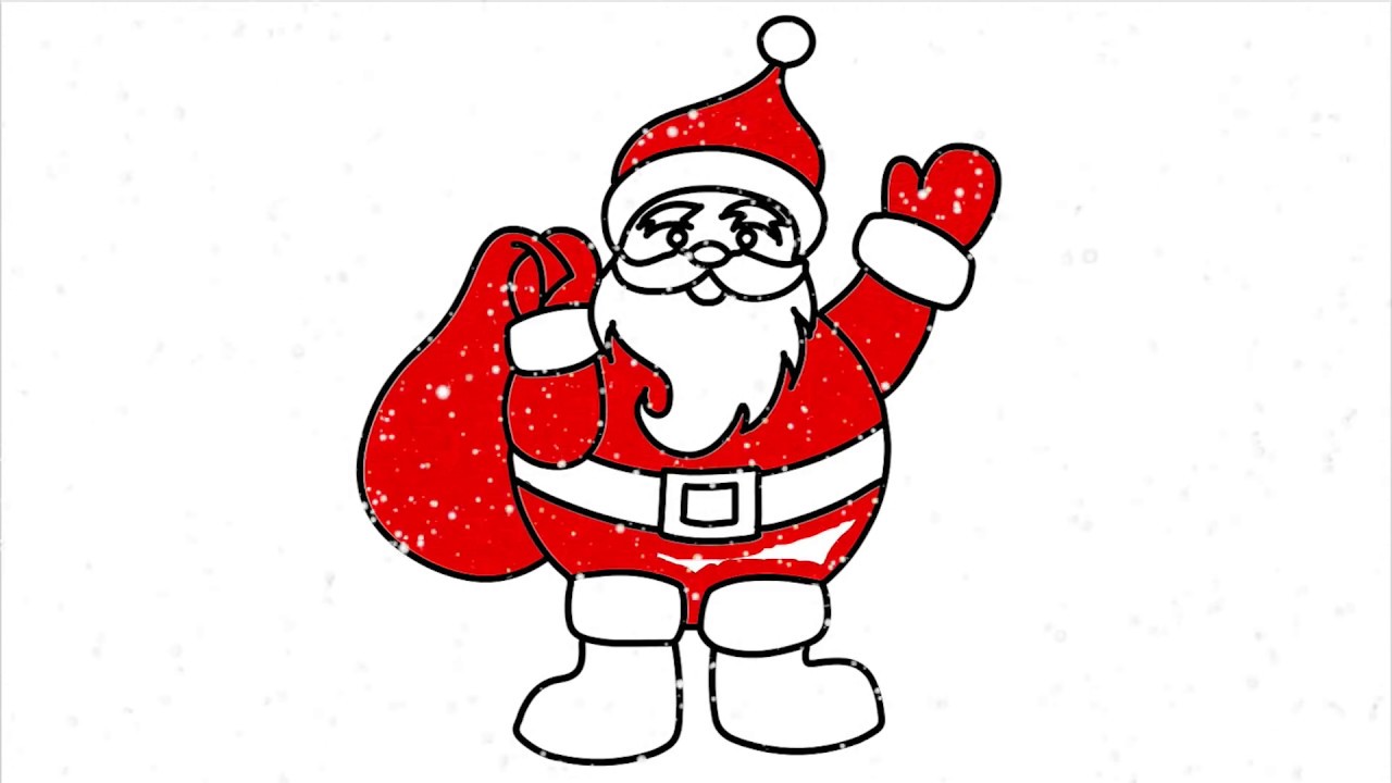 1280x720 Diy How To Draw Coloring Santa Claus Merry Christmas Drawing