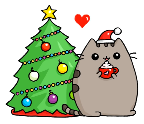 460x398 merry christmas pusheen pusheen, kawaii drawings, kawaii