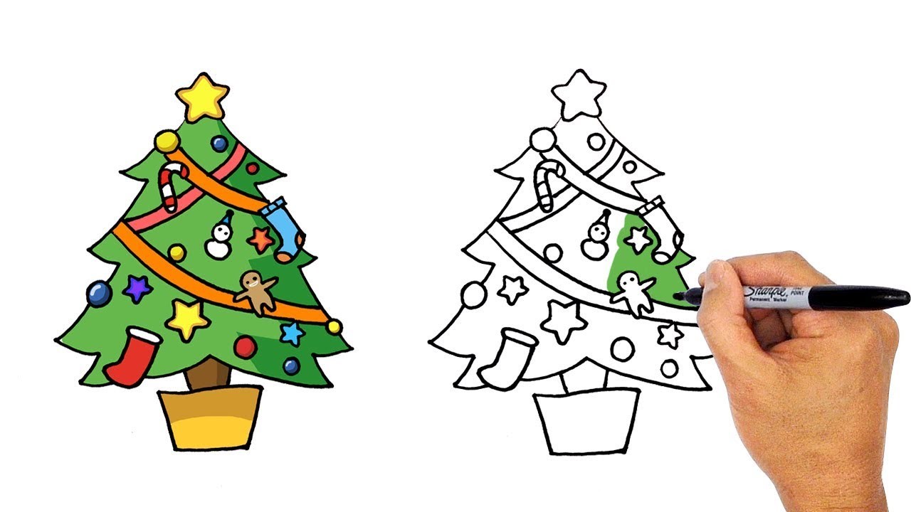 1280x720 How To Draw A Christmas Tree