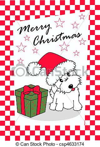 320x470 Merry Christmas Card With A Cute Westie Dog