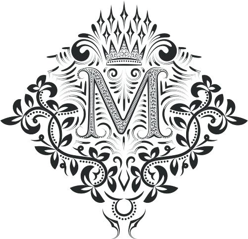 501x482 Ornament Letters Monogram M Merry Christmas Martindunn