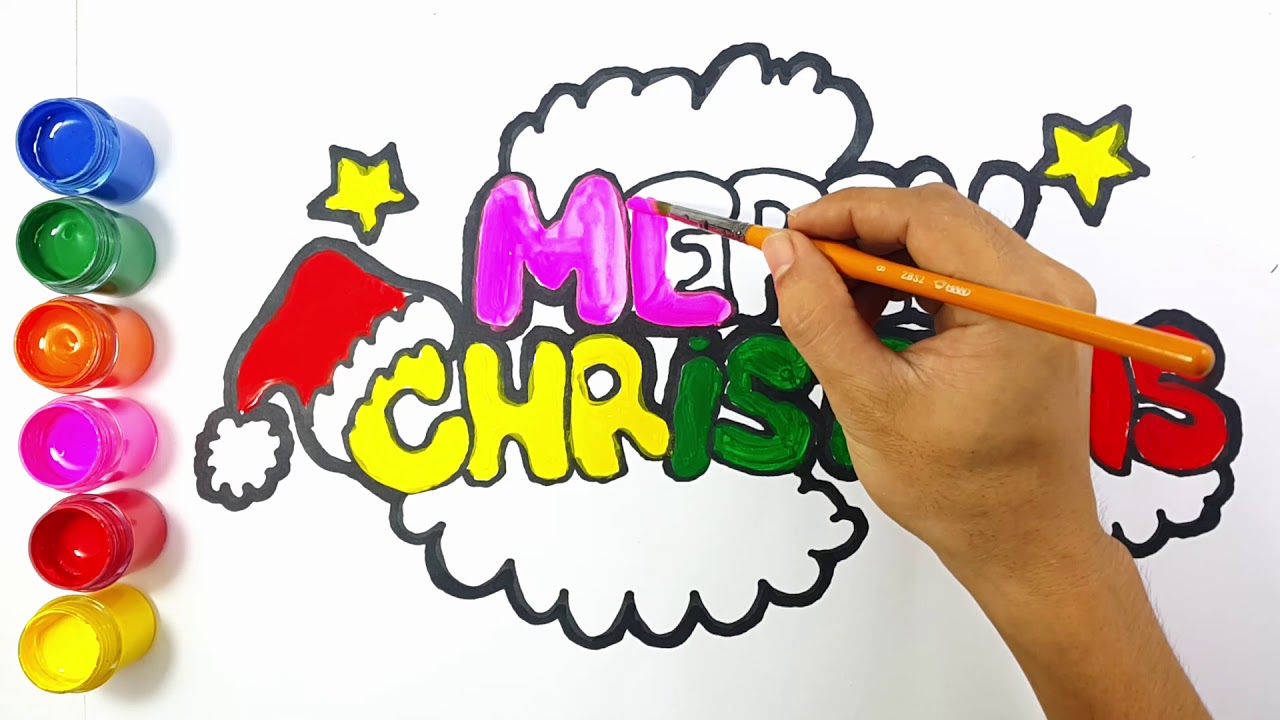 1280x720 How To Draw Merry Christmas Drawing For Kids, Art Kids