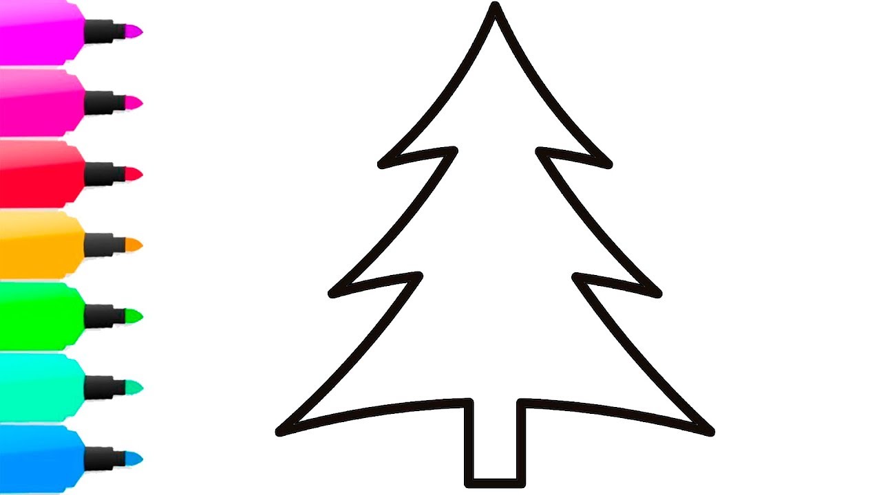 1280x720 Coloring Christmas Tree Paint For Toddlers And Drawing