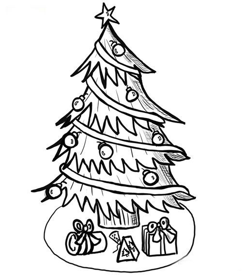 500x570 Free Coloring Pages Christmas Tree Coloring Pages Coloring