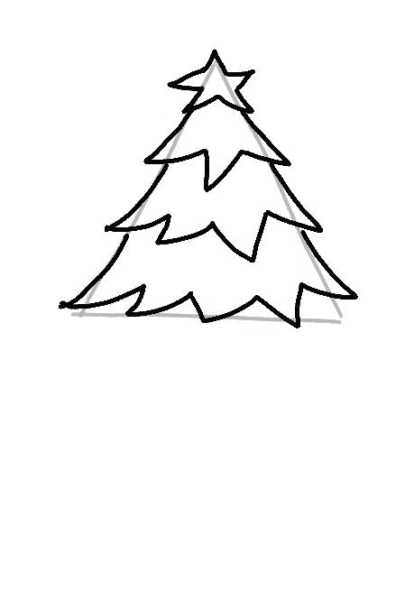 449x675 How To Make A Christmas Tree Drawing Tree Drawing Tree Line
