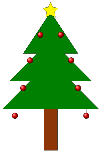 398x598 How Can We Draw A Christmas Tree With Decorations, Using Tikz