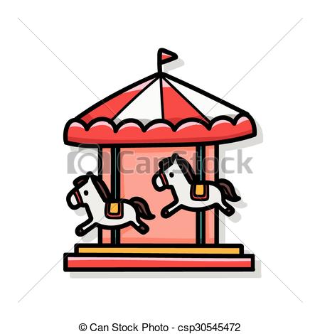 450x470 Merry Go Round Doodle Vectors Illustration