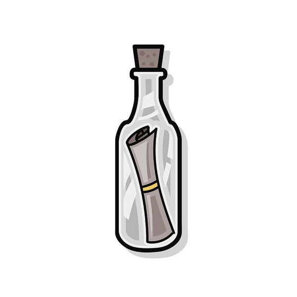 600x600 Message In A Bottle Doodle Art Print