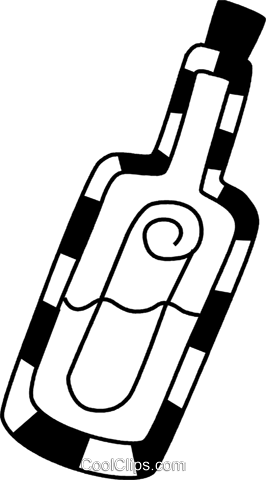 266x480 Message In A Bottle Royalty Free Vector Clip Art Illustration