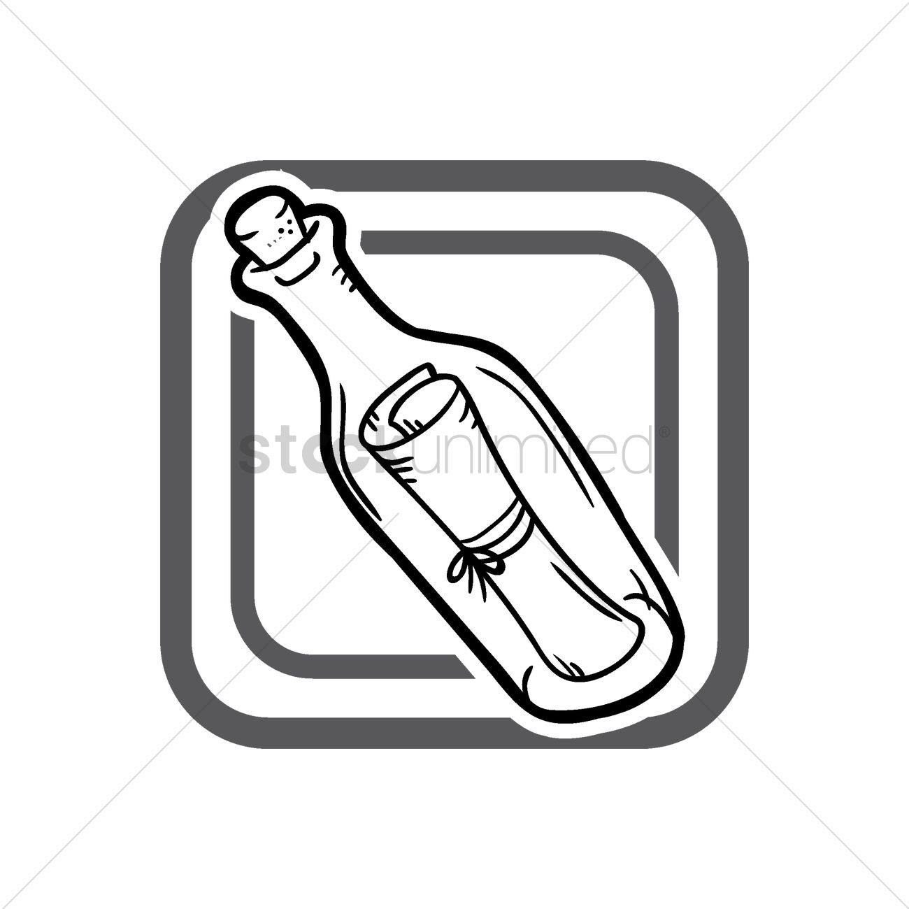 1300x1300 message in a bottle icon vector image