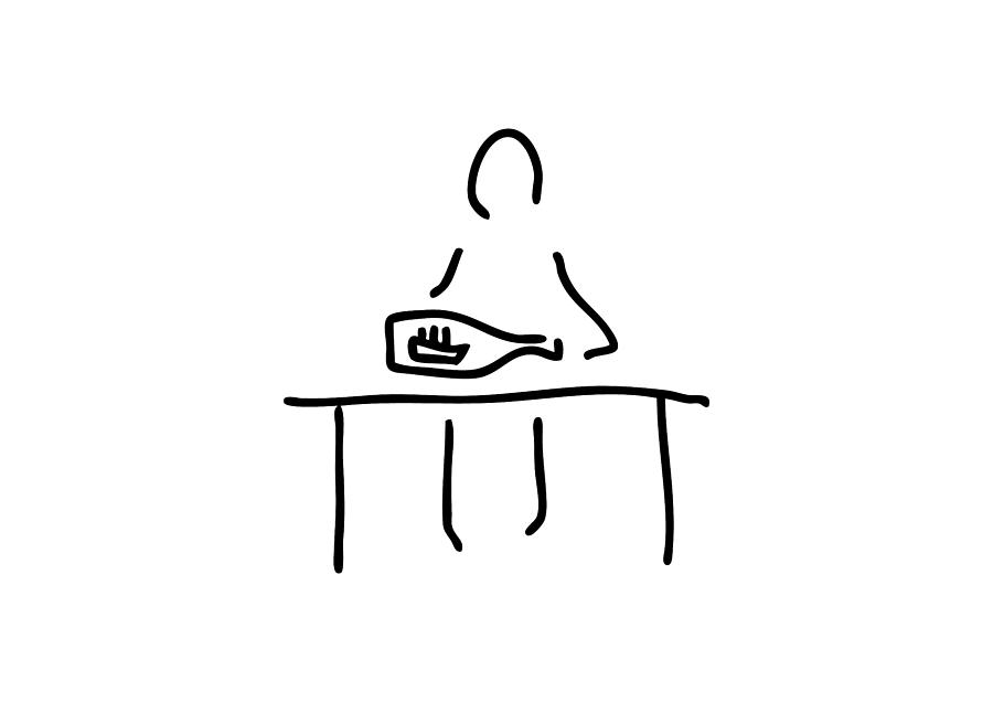 900x636 Person With Message In A Bottle Drawing